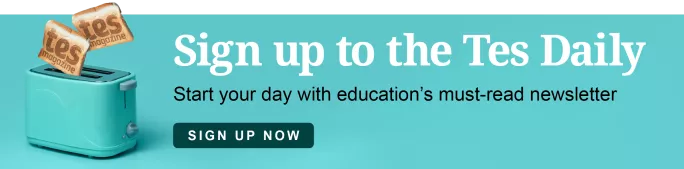 Sign up to the Tes Daily banner