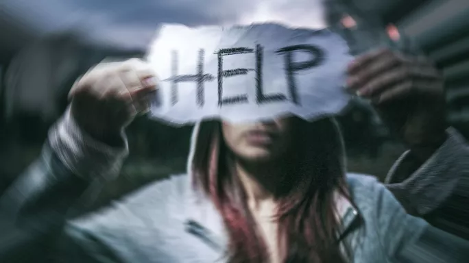 Teenage girl looking vulnerable