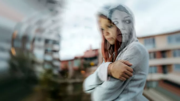 Teenage girl looking vulnerable