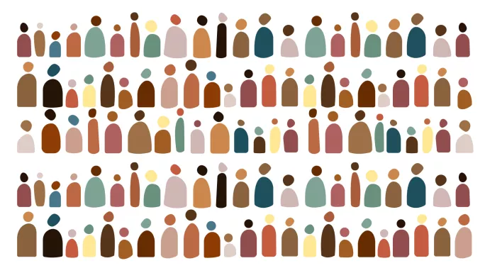 People illustrations forming a group