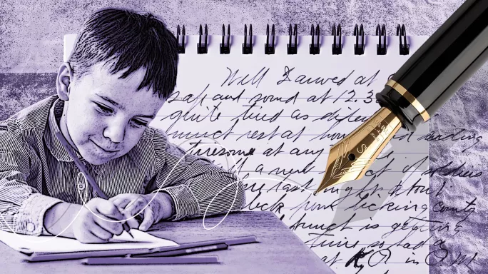Boy writing