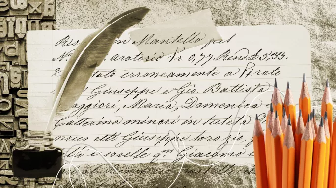 Ink well and pencils