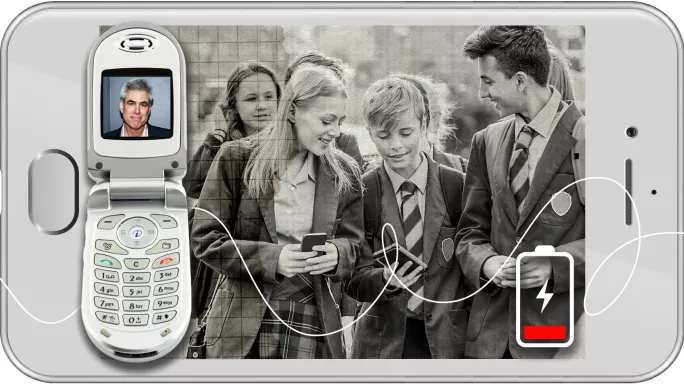 Pupil looking at phone