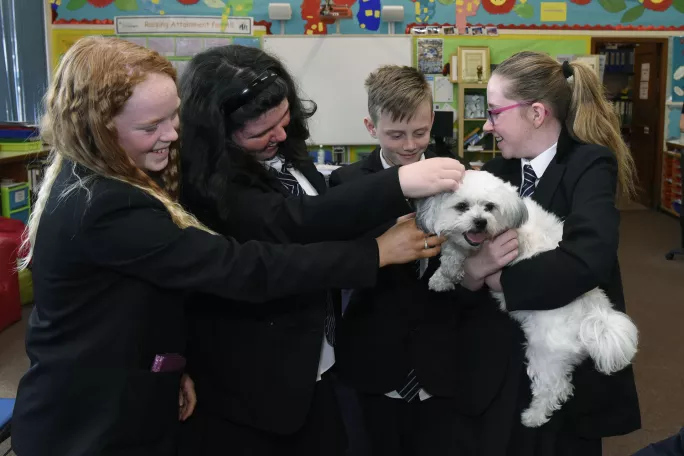 The school where a dog helps pupils through their exams