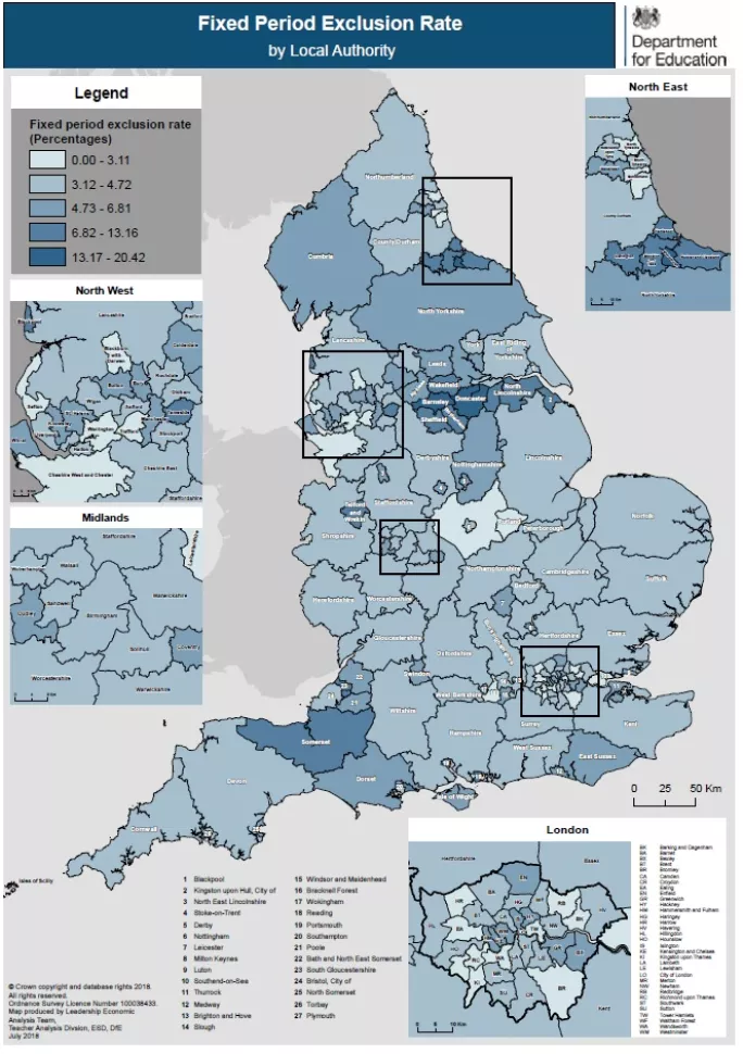 fixed term exclusion heat map