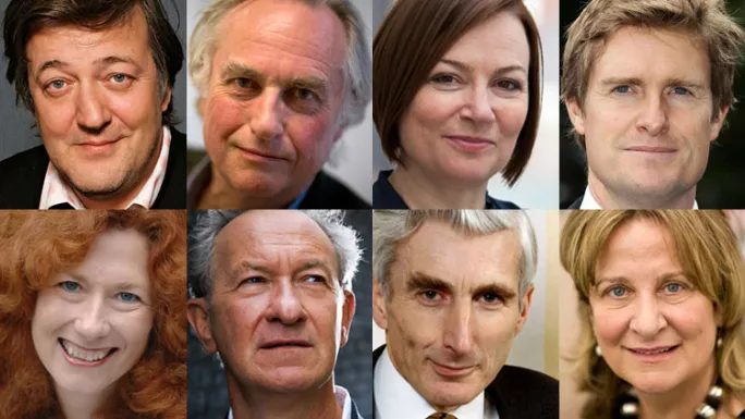 Stephen Fry, Richard Dawkins, Amanda Vickery, Tristram Hunt, Angie Hobbs, Simon Schama, Martin Rees, Helena Kennedy