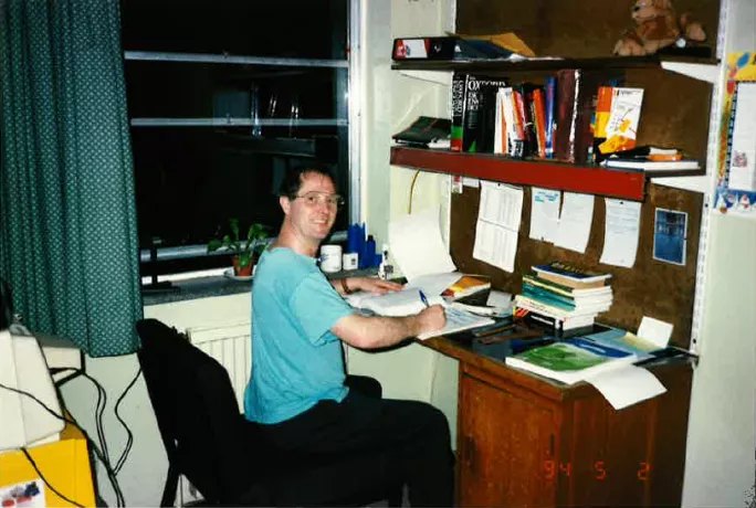 Jim Whiskins as a student at Fircroft College in the 1990s 
