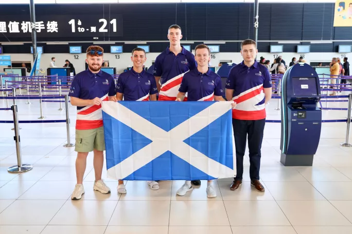 Team UK for WorldSkills Kazan 2019 - the five competitors trained in Scotland