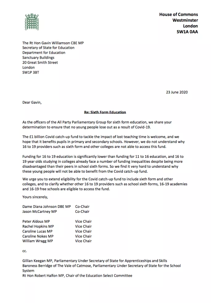 APPG letter to GW