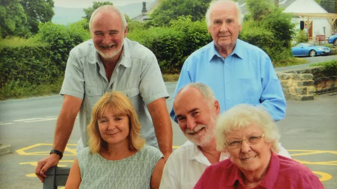 Judy Shaw with here parents and two brothers