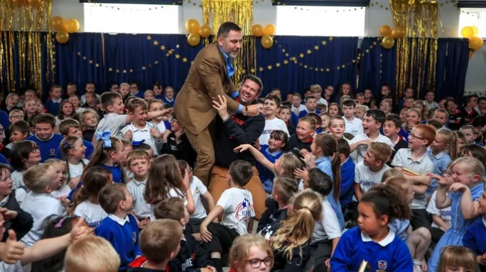 David Walliams at Flakefleet Primary School