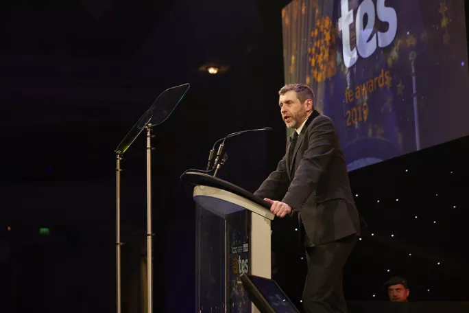 Tes FE Awards 2019 host Dave Gorman