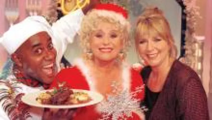 What a dish: Harriott with presenter Fern Britton and guest Barbara Windsor on an episode of Celebrity Ready Steady Cook