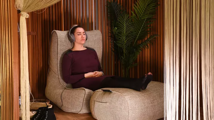 Longwood's teachers get weekly sessions in this meditation pod