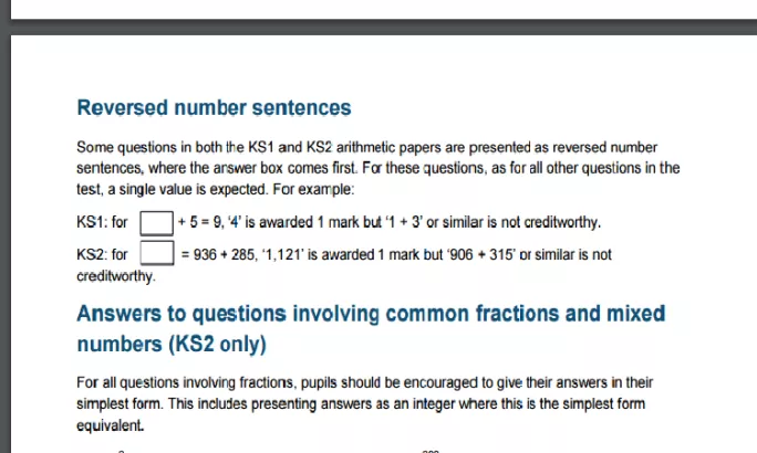 STA guidance on preparing for maths tests at ks1 and ks2
