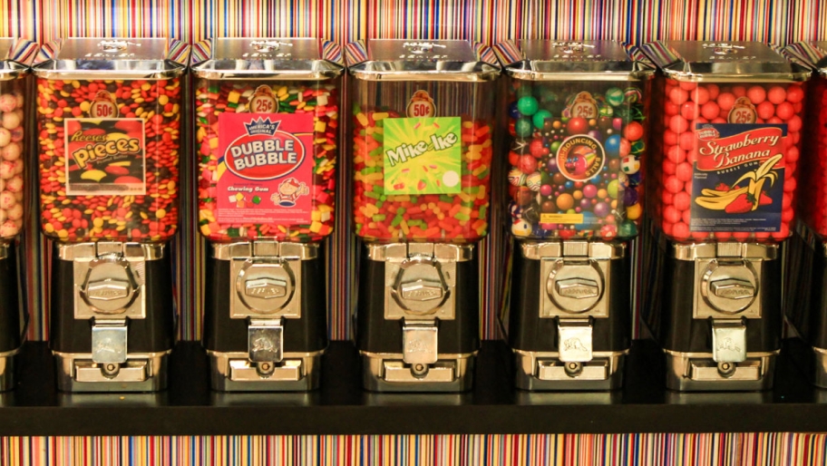 Five sweet dispensers