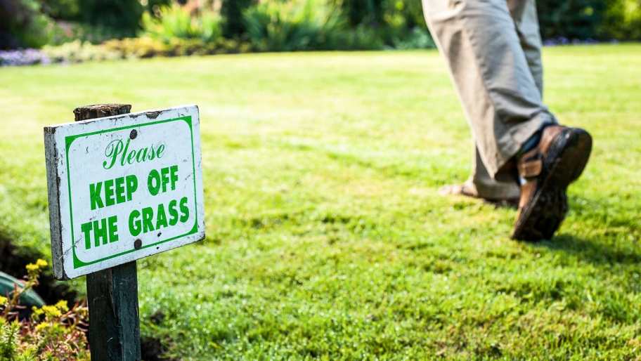 Walking on grass