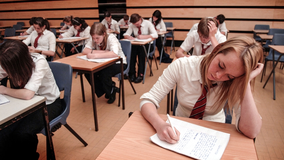 Students taking GCSE exams