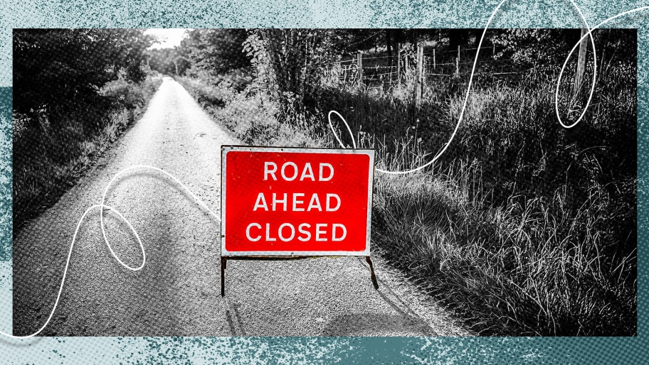 Road closed sign