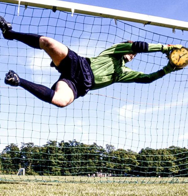 Goalkeeper making a save