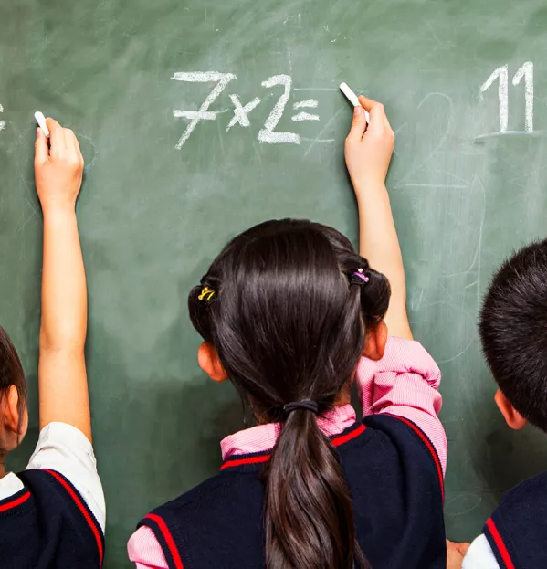 Three Chinese pupils sums maths