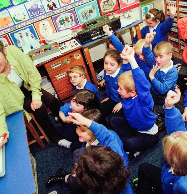 Primary classroom with teacher