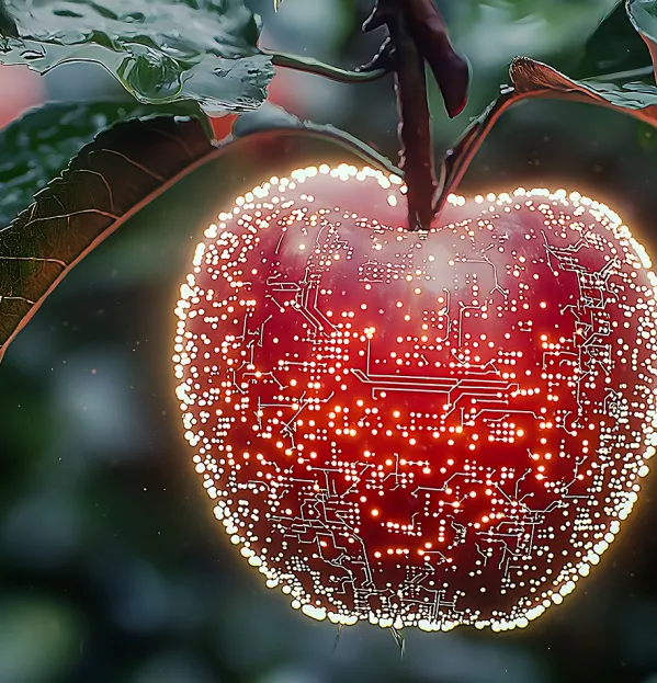 Digital drawing of an apple