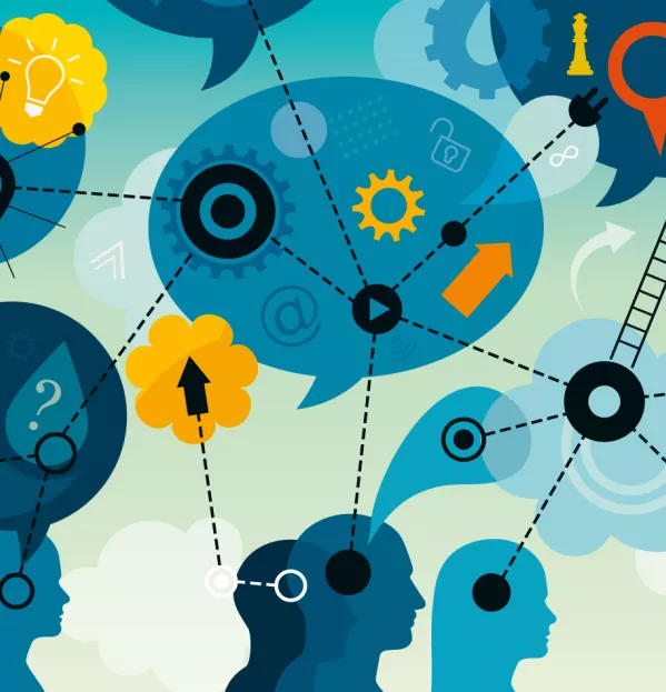 Illustration of figures thinking and sharing ideas