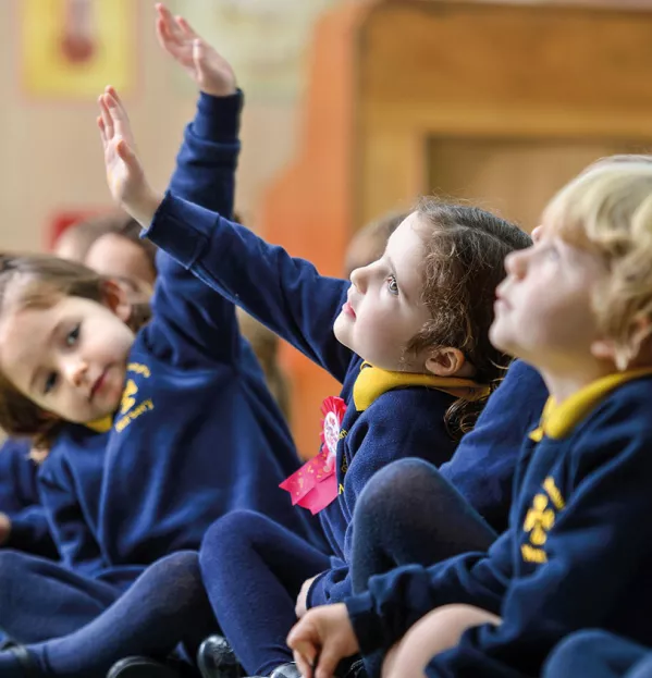 Primary Children In An Assembly – Coronavirus Teacher Year