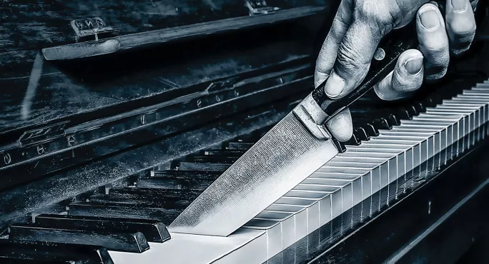 Piano keys knife