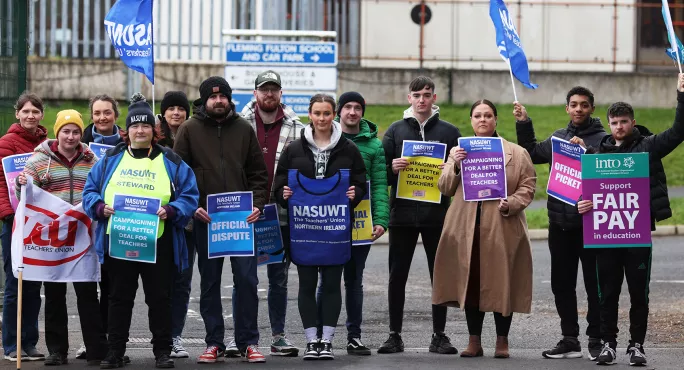 NI teachers and civil servants in biggest industrial action for a decade