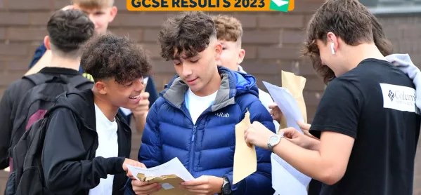 Student receiving GCSE results