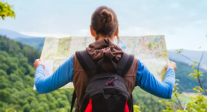 Woman holding map