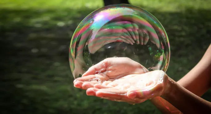 Bubble in hands Safeguarding