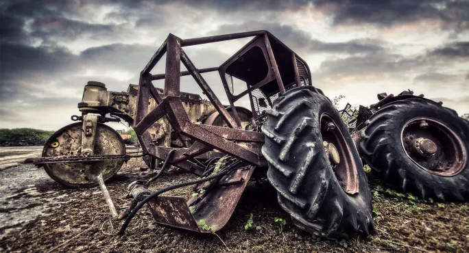 scrapped tractor