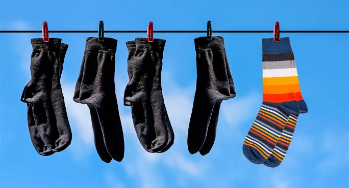 Socks on washing line