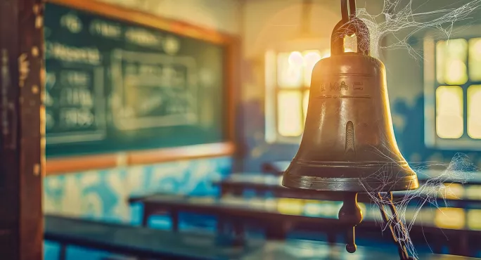 School bell with cobwebs