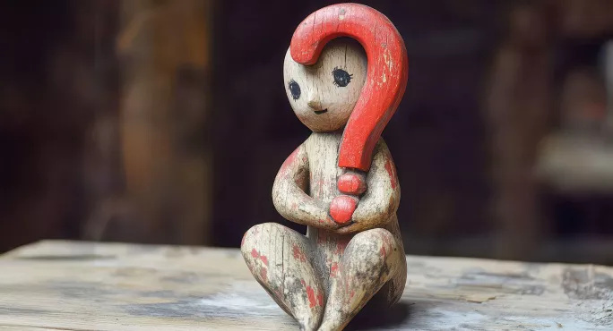 Child's toy with question mark