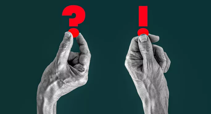 holding up question mark