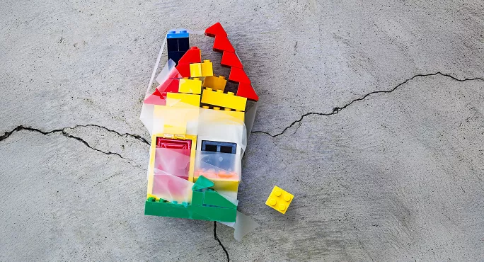 Taped up lego house