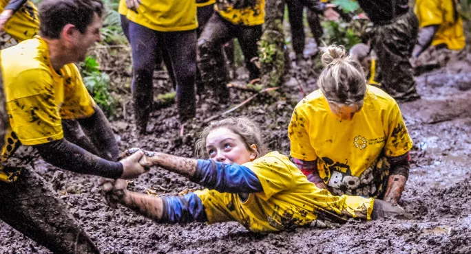 Girl stuck in mud