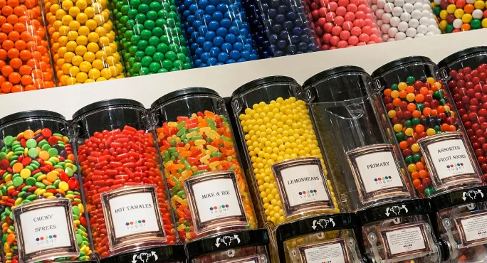 Sweets in jars