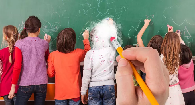 Child being erased
