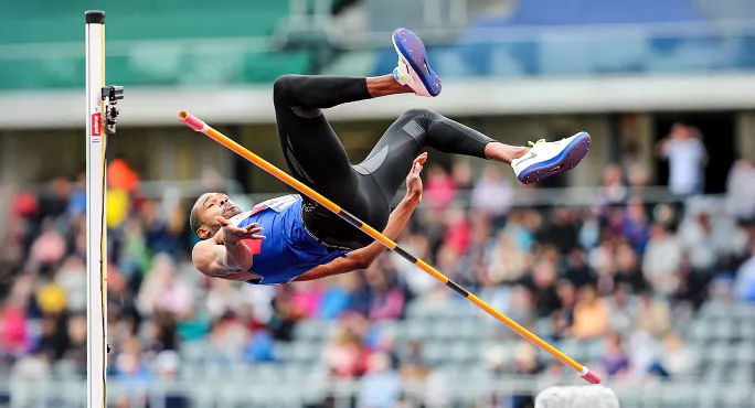 Athlete failing at high jump