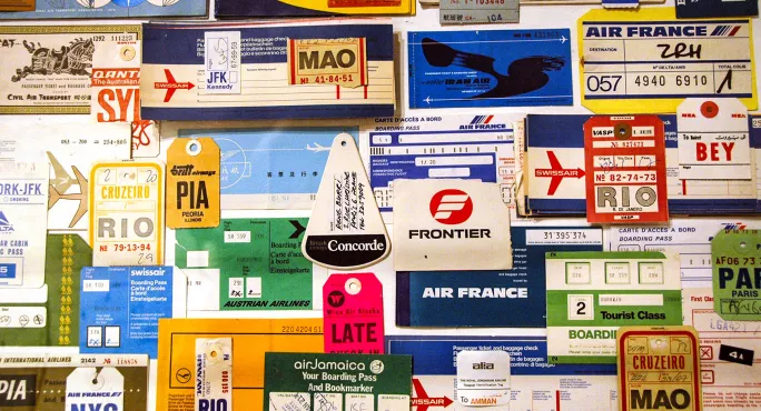 Assorted travel tickets to foreign countries