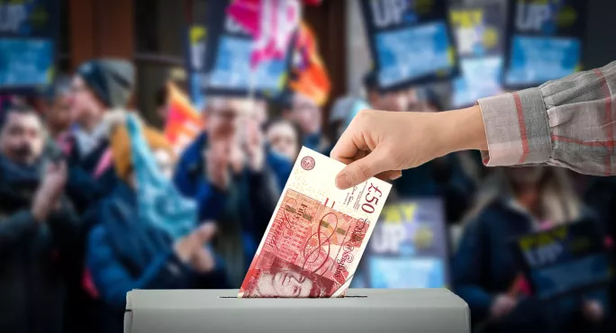 Putting money in ballot box