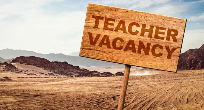 Job vacancy sign in the desert