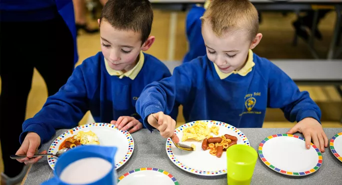 Breakfast club two boys eating