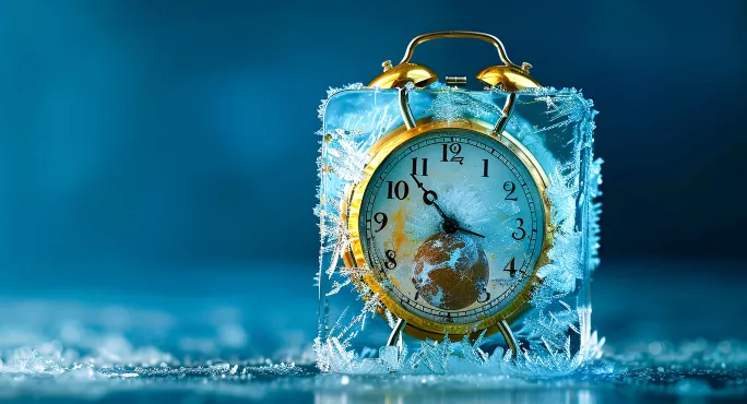 Clock frozen in ice Class contact time