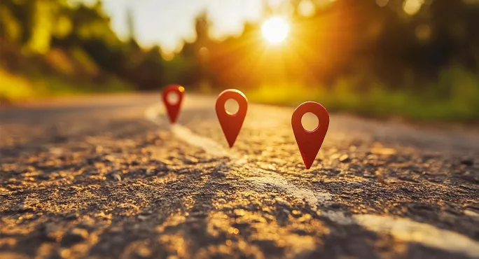 Road map markers